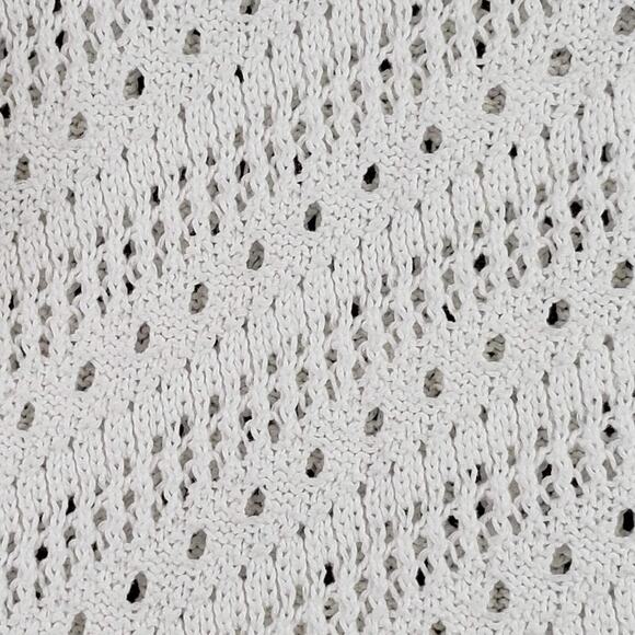 Talbots Sweater Plus Size 2X Open Knit Pullover White Cotton Resort Wear - Picture 4 of 8